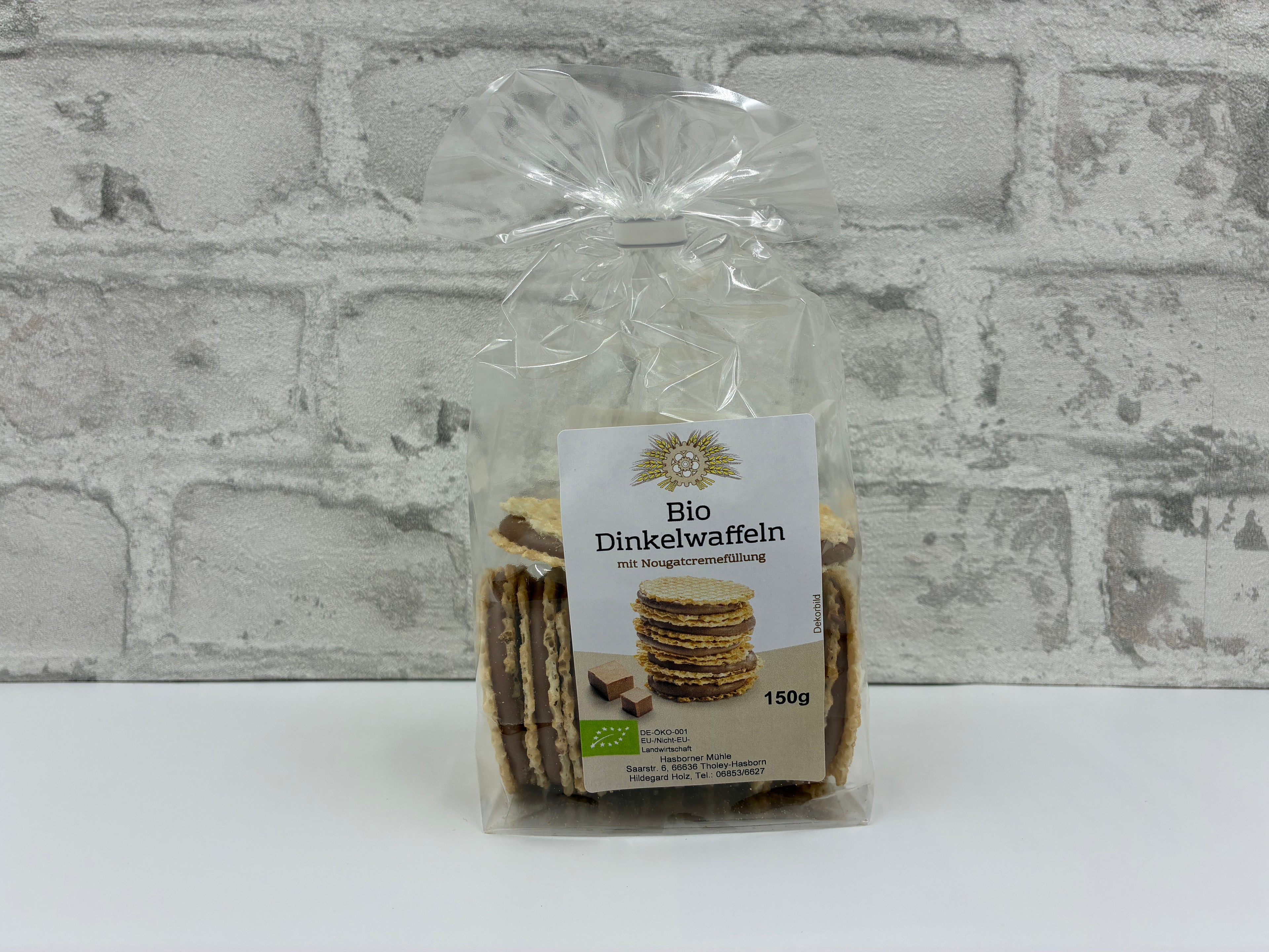 Bio Dinkelwaffeln mit Nougatcremefüllung